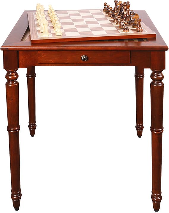 3-in-1 Chess Checkers Backgammon Game Table