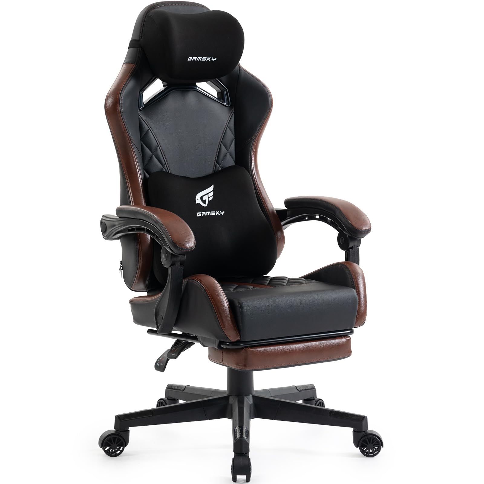 Ergonomic Gaming Chair with Footrest & Memory Foam Support