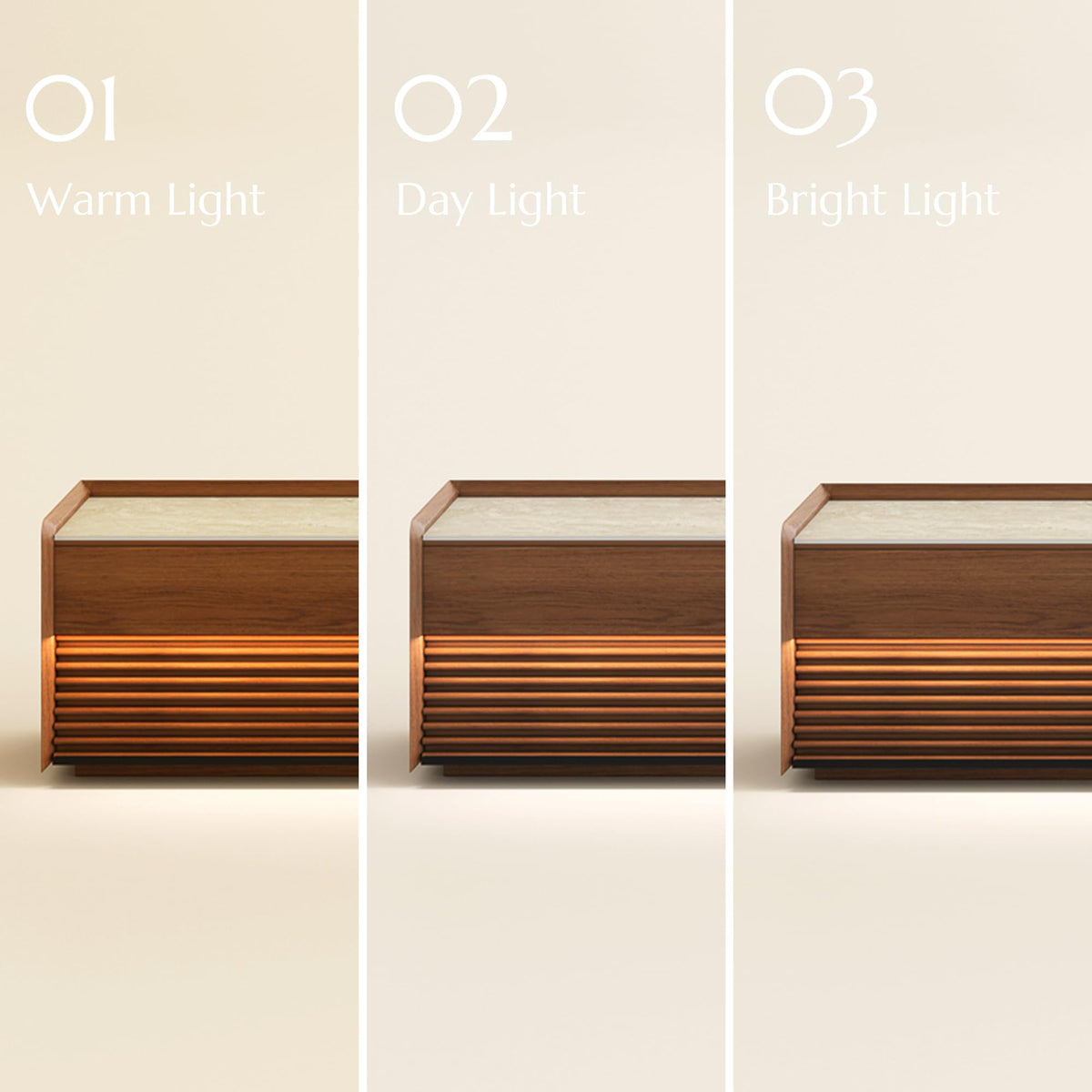 Wood TV Stand with LED Lighting