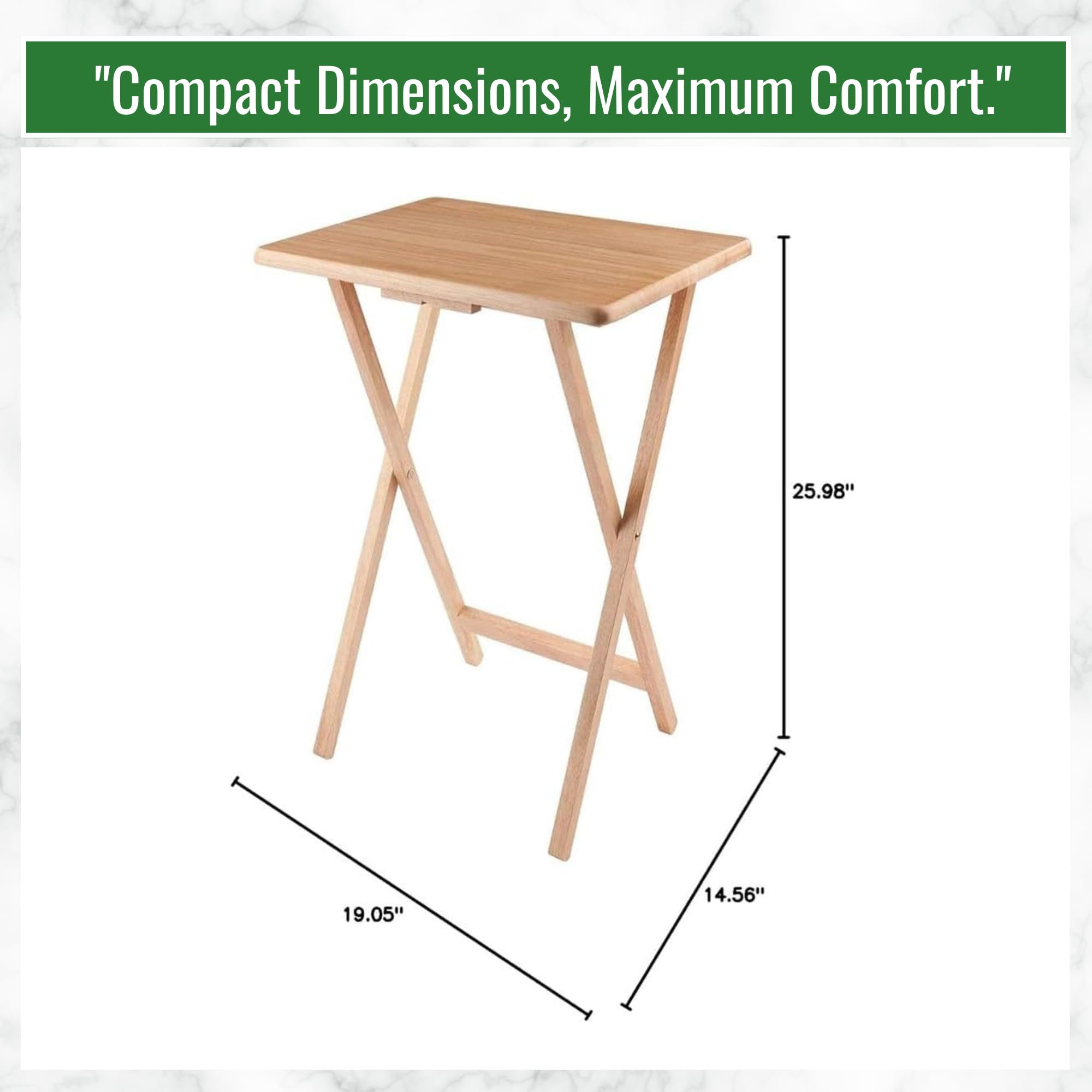 Folding Snack Table Set of 5 with Storage Stand