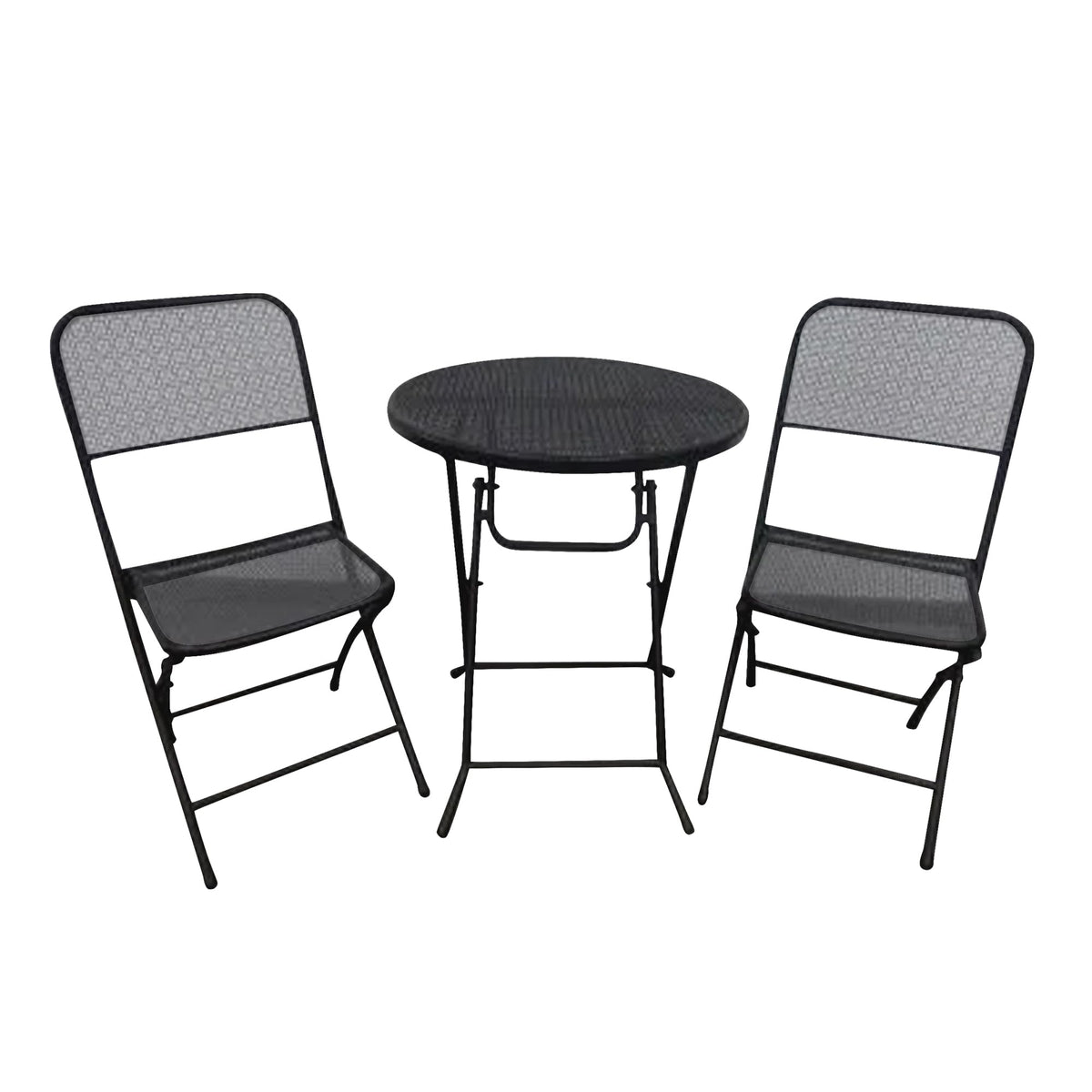 Four Seasons Courtyard Padova 3-Piece Outdoor Bistro Dining Set, Black