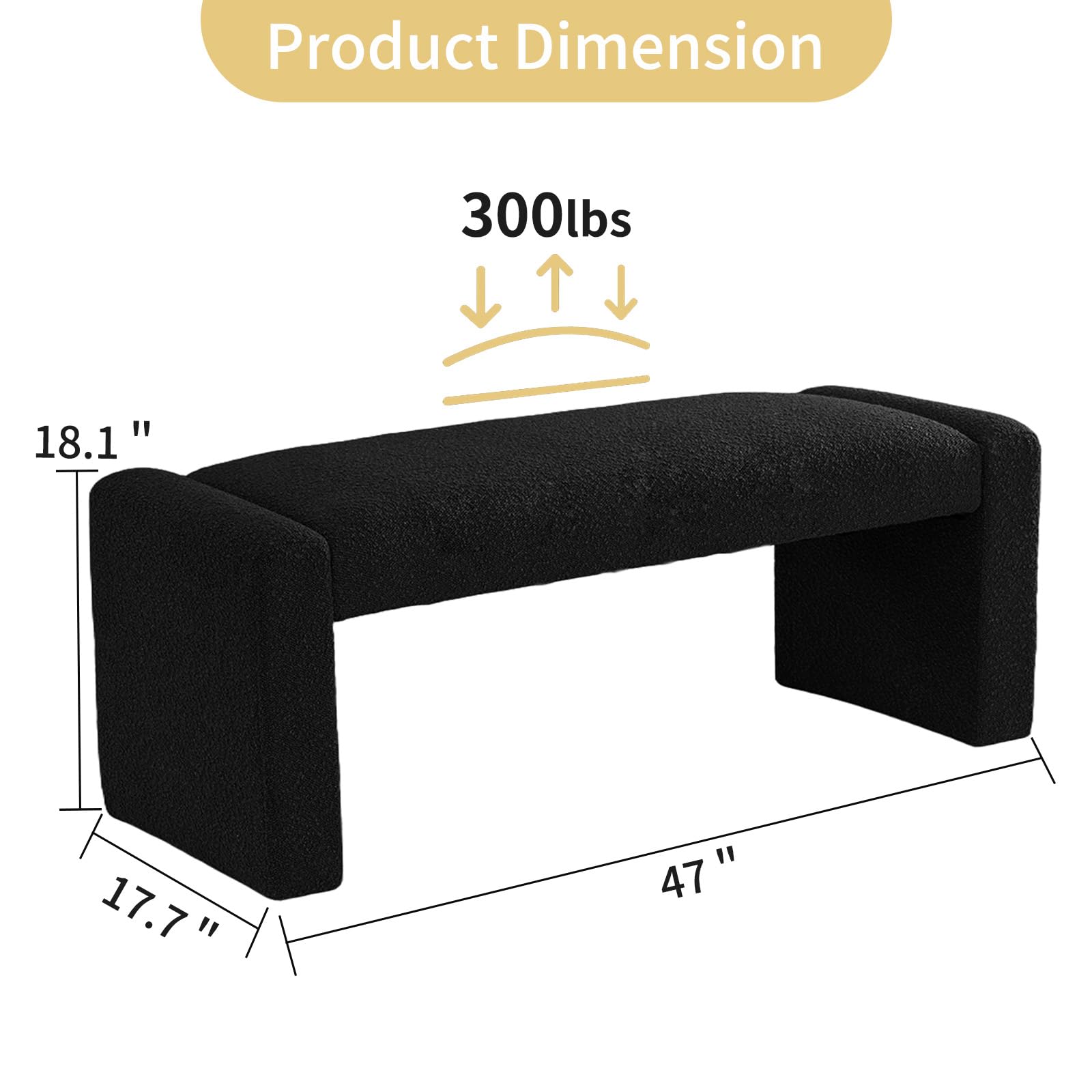 Upholstered Entryway Bench with Solid Wood Frame