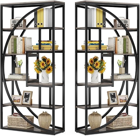 Geometric Open Shelf Bookcase