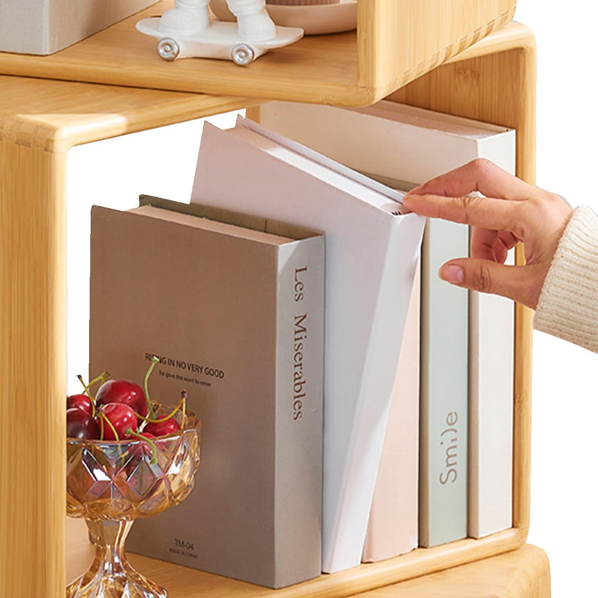 4-Tier Rotating Bamboo Bookshelf