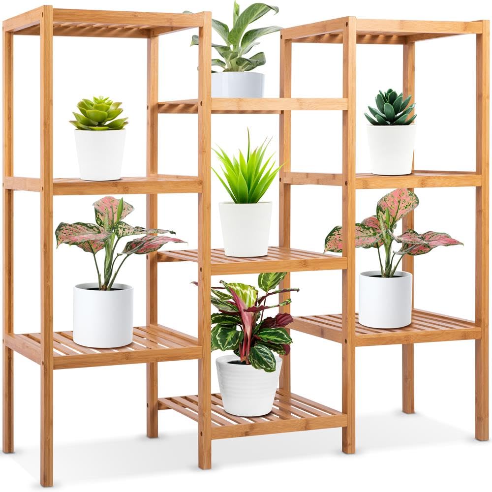 9-Tier Bamboo Plant Stand