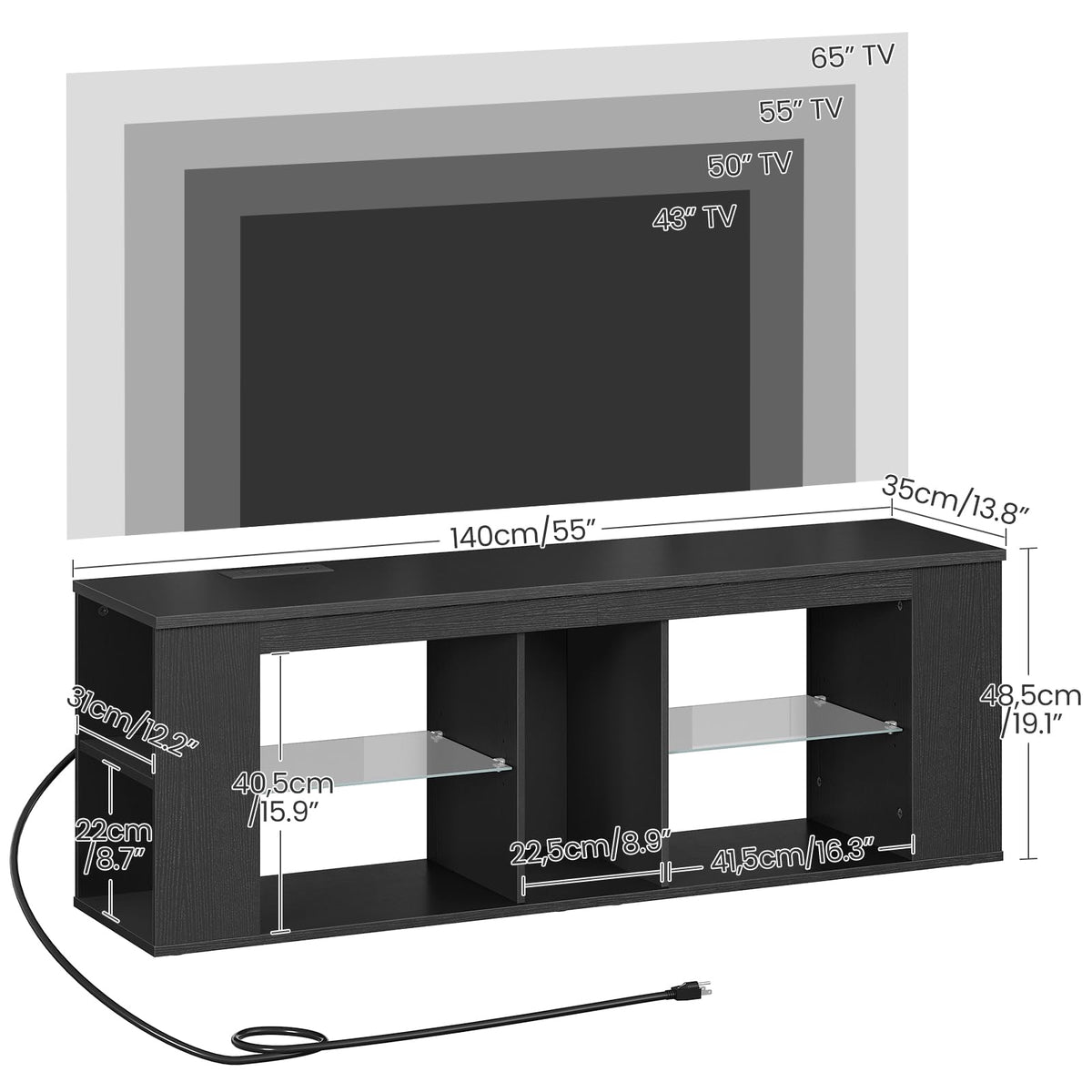 Black LED TV Stand