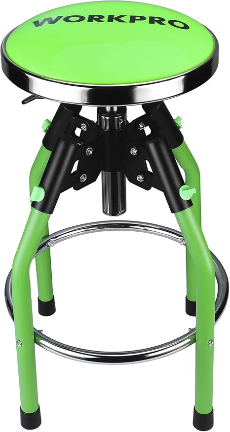 Adjustable Hydraulic Shop Stool, 29"–33.86", 330 lb Capacity