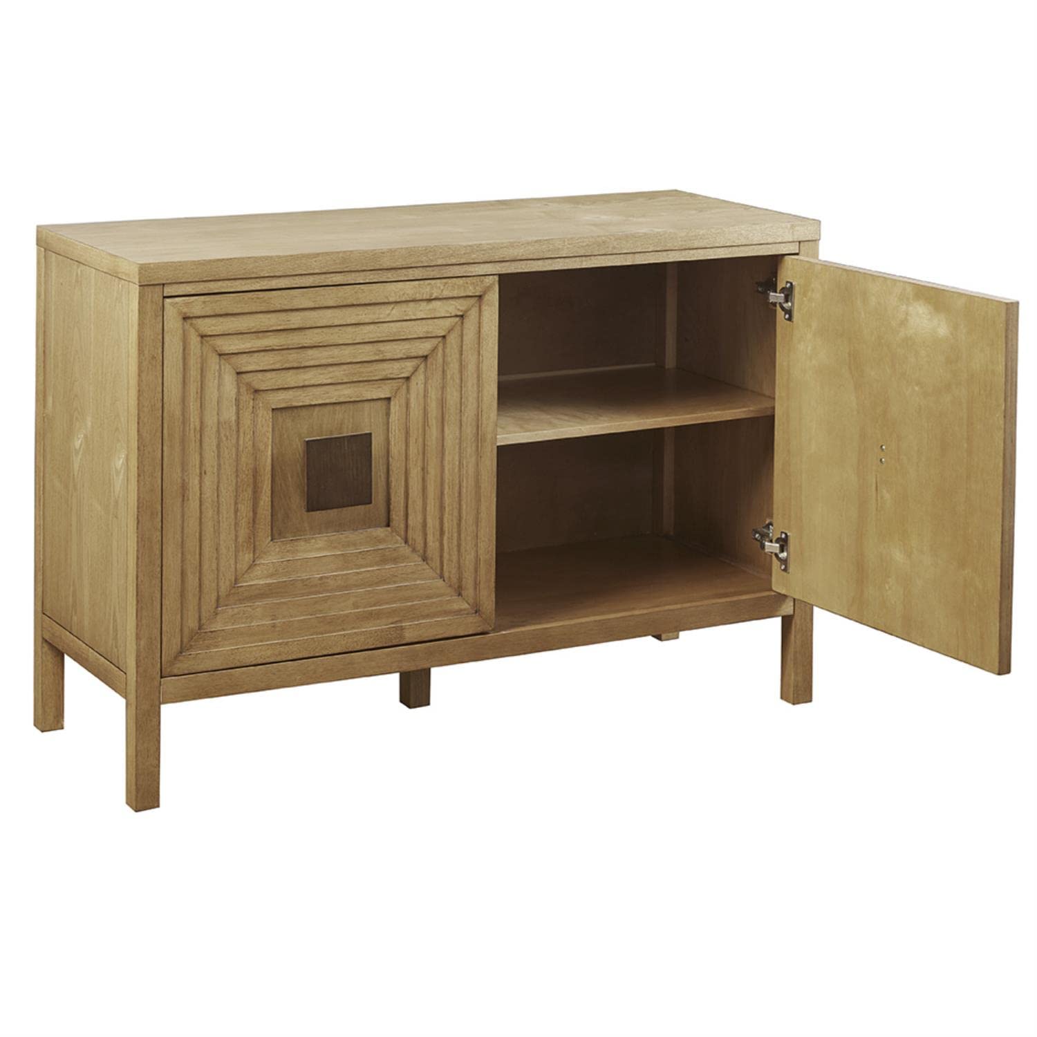Geometric Accent Storage Cabinet with Adjustable Shelves