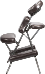 Portable Folding Massage Chair – Dark Brown