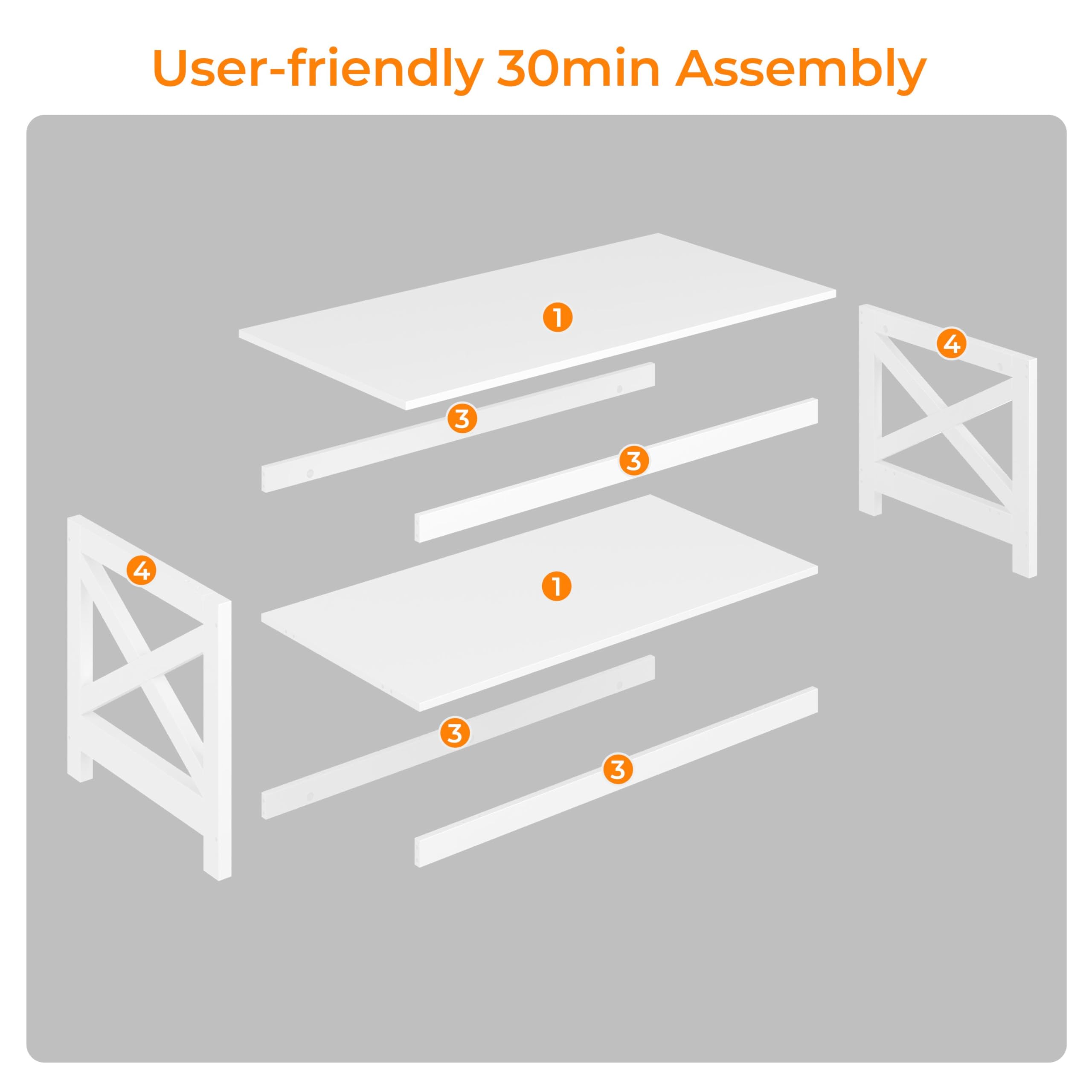 3-Piece Coffee & End Table Set – X-Design with Shelf