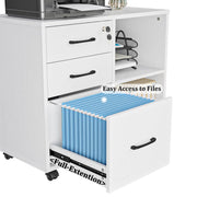 3-Drawer Rolling File Cabinet with Printer Stand