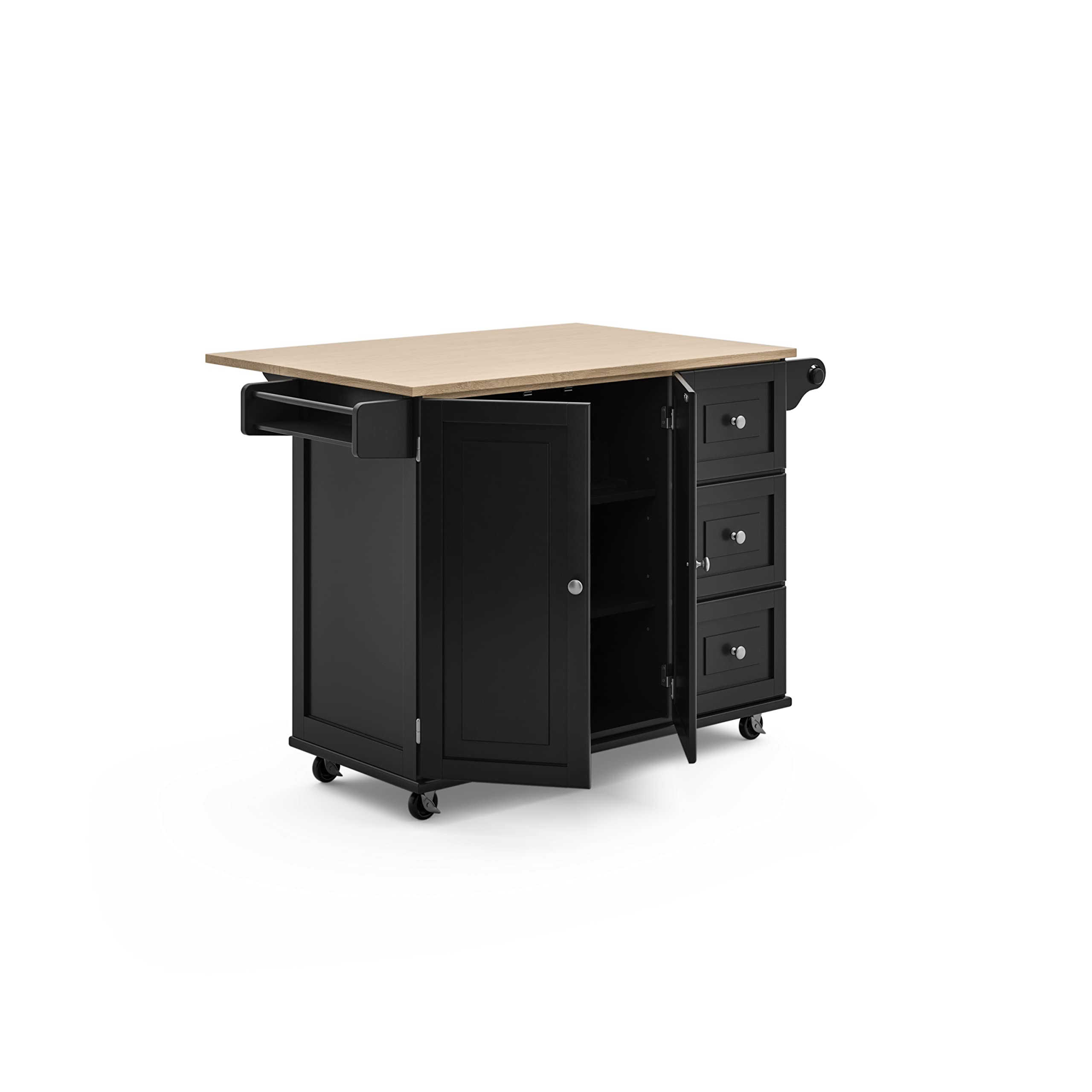 Mobile Kitchen Island Cart with Drop Leaf