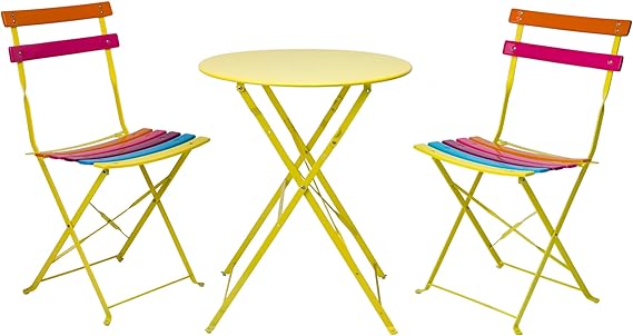 3-Piece Bistro Set – Folding Table & 2 Chairs