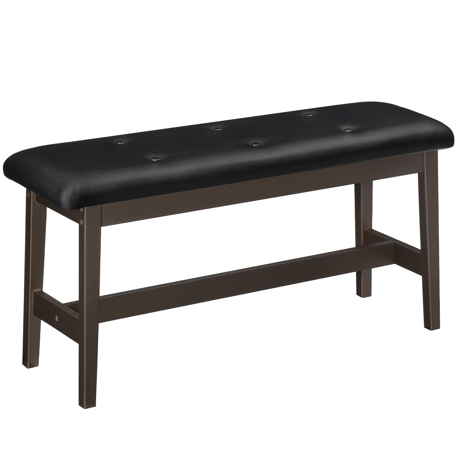 Bamboo Dining Bench with PU Leather Seat