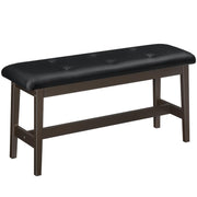 Bamboo Dining Bench with PU Leather Seat
