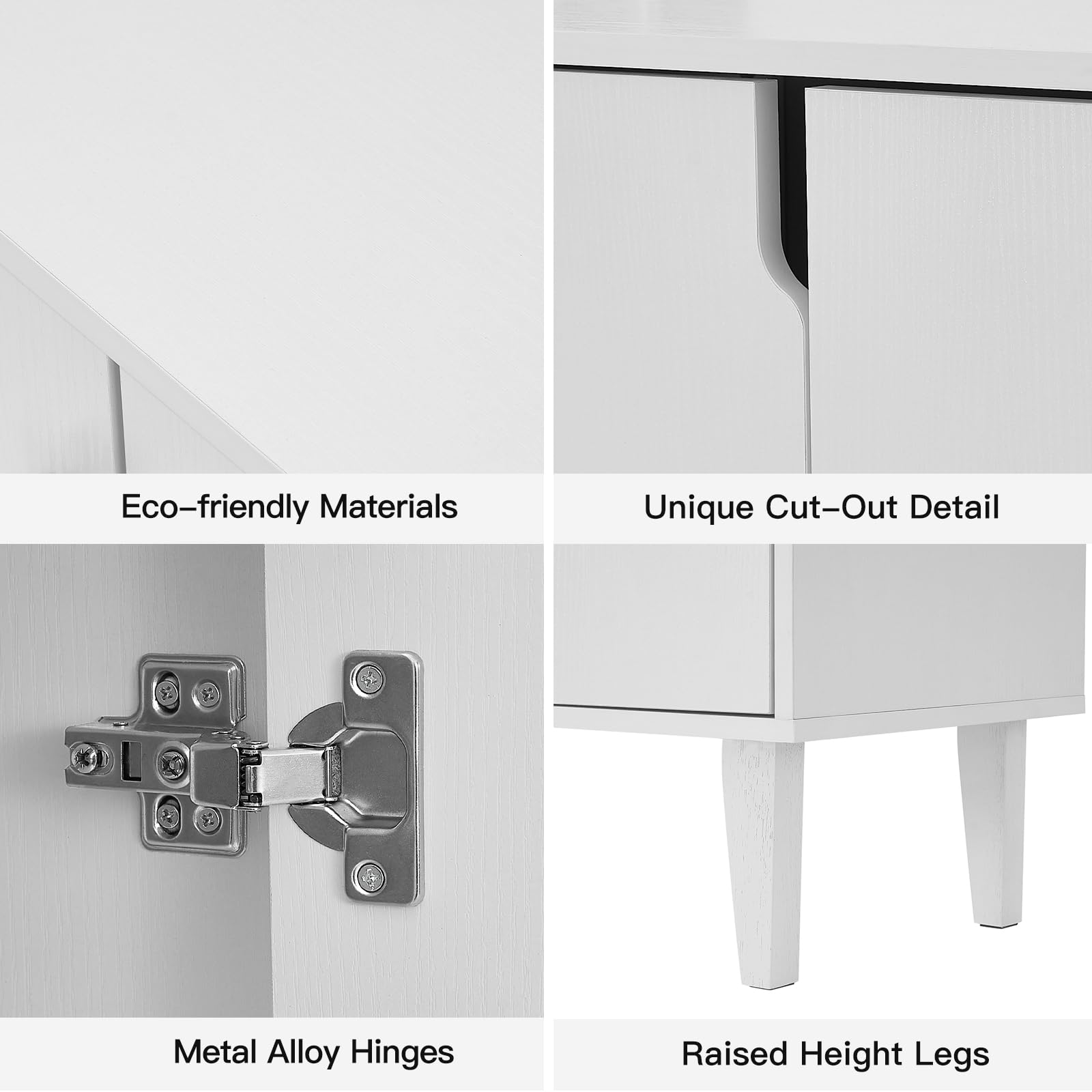 Buffet Cabinet with 2 Doors & 2 Shelves – White