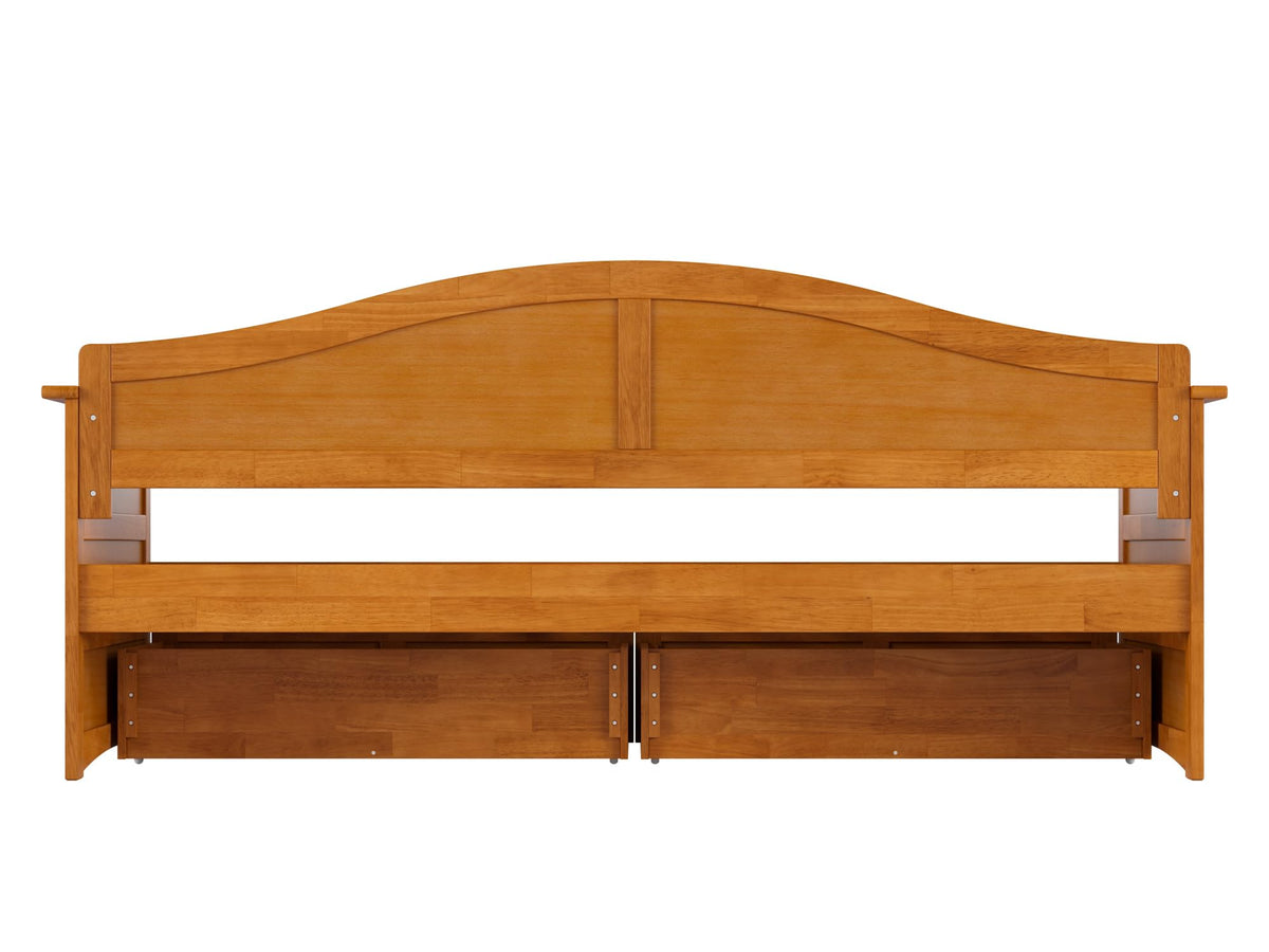 AFI, Acadia Twin Wood Daybed with 2 Storage Drawers, Light Toffee