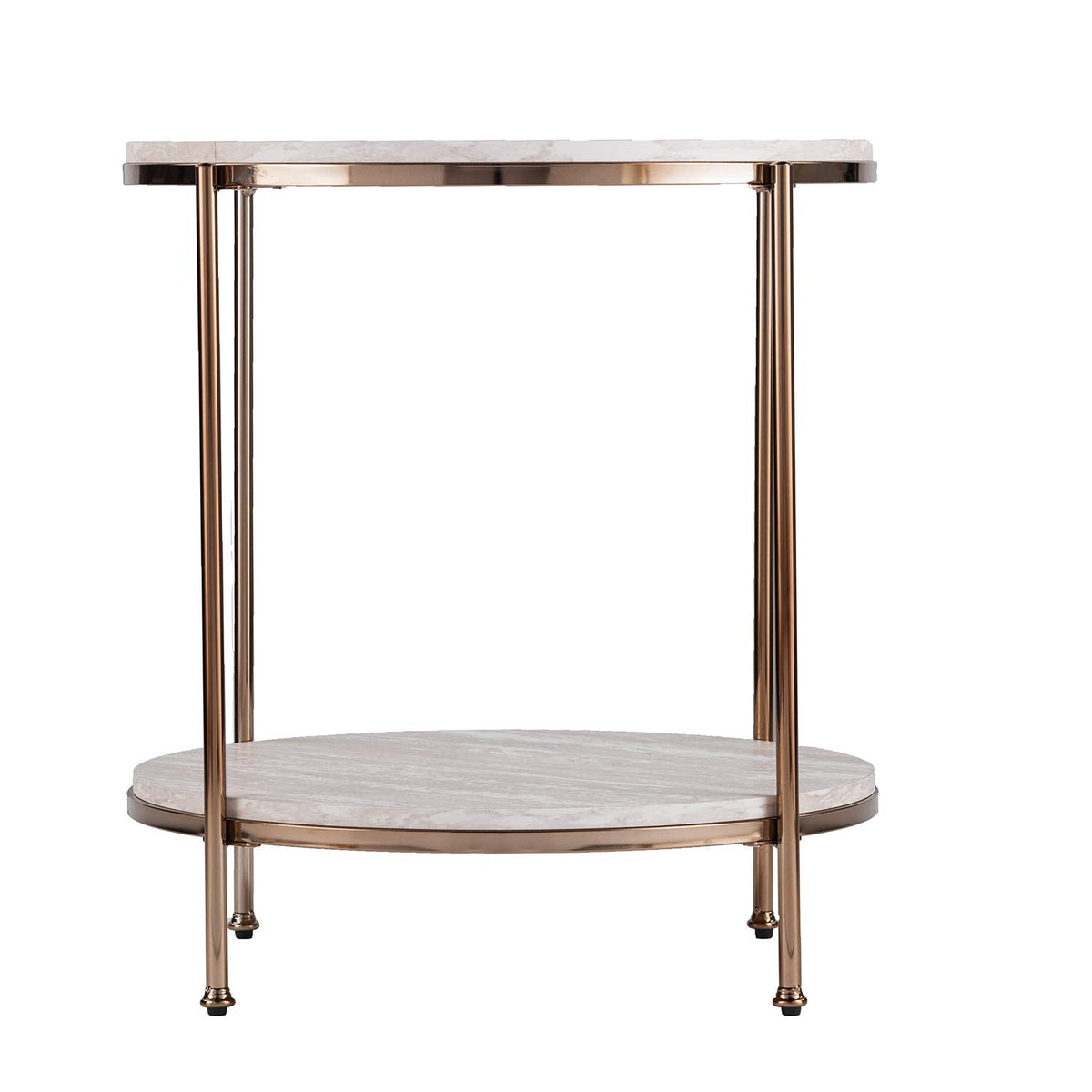 Round Faux Stone End Table
