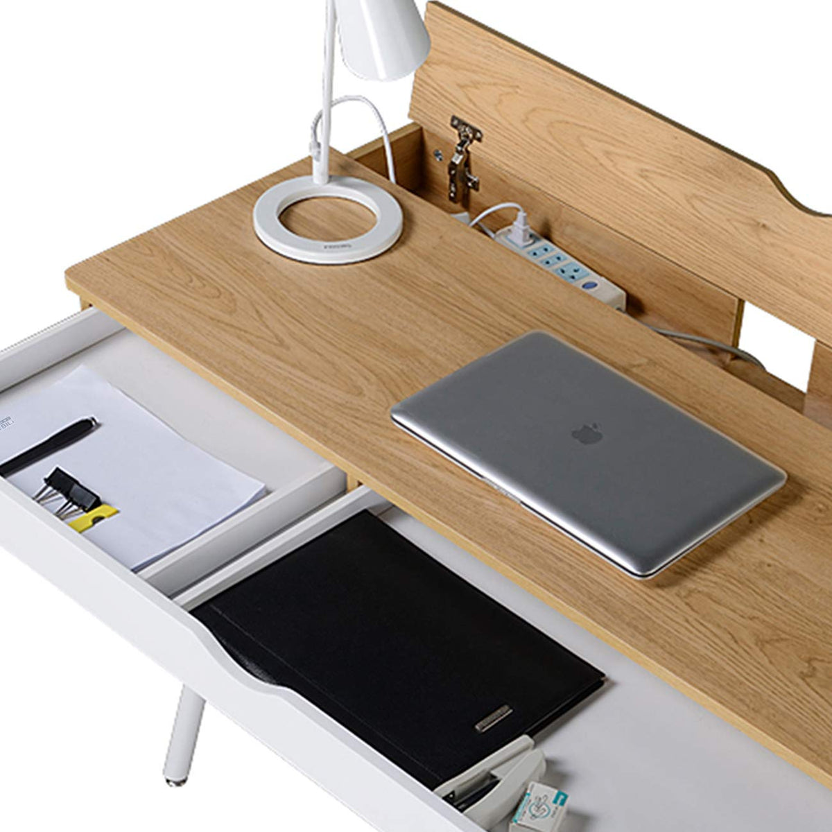 Techni Mobili 46”W Writing Desk w/ Large Drawer & Hidden Cord Management