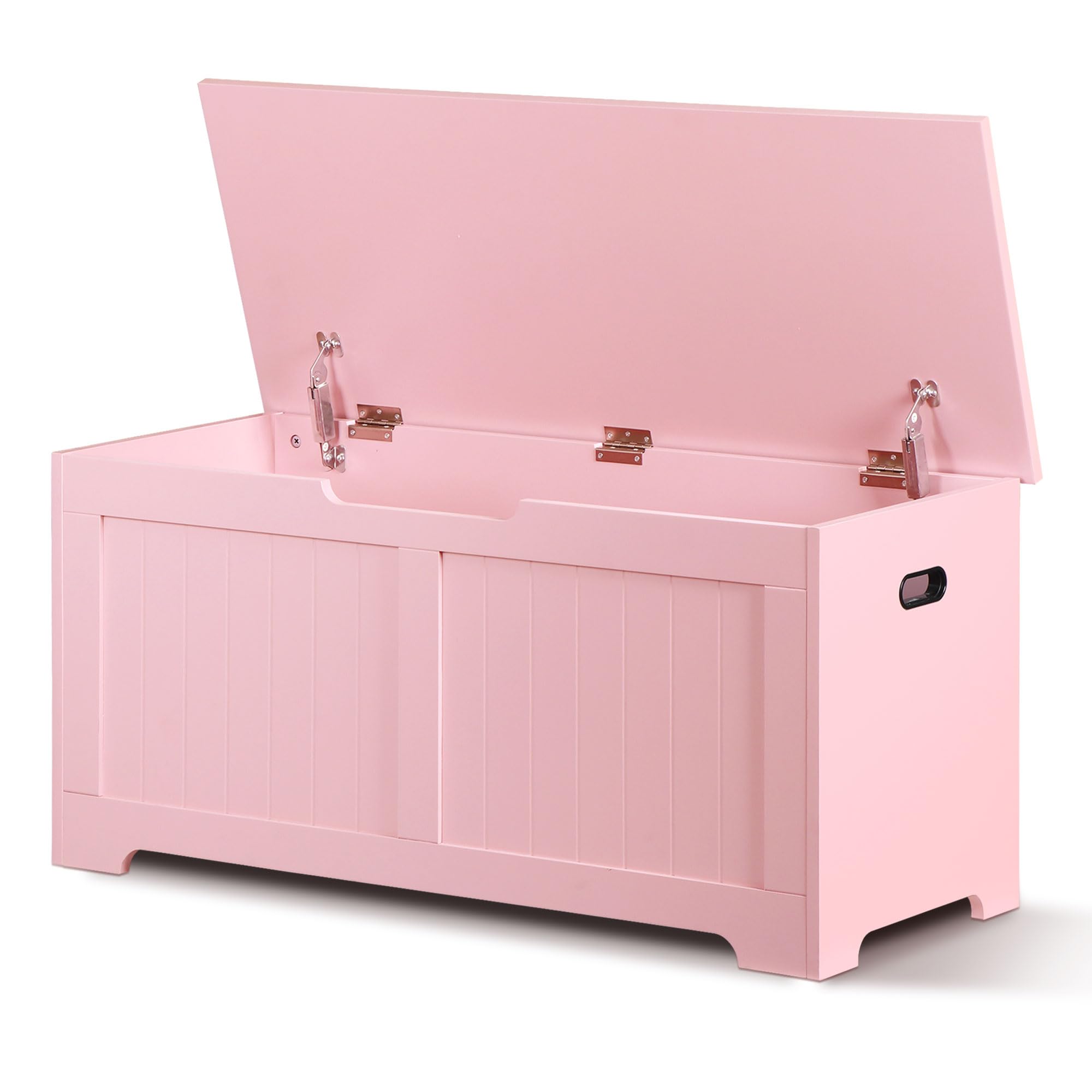 39" Wooden Storage Chest Bench with Safety Hinges