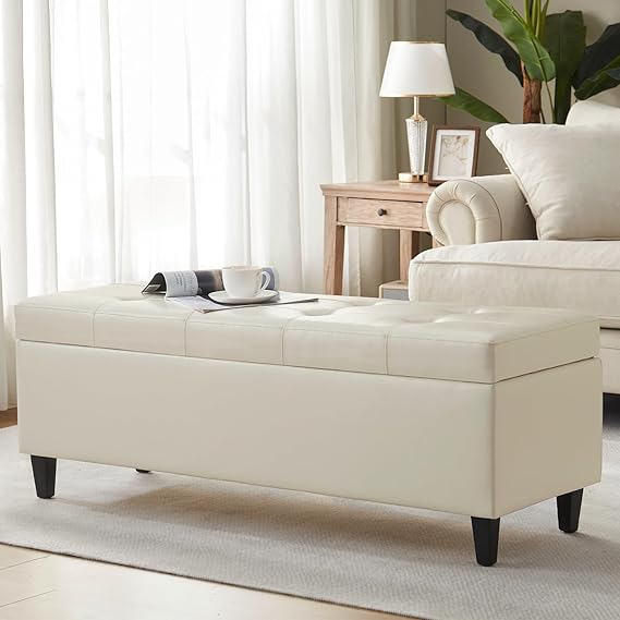 50.5" Tufted Storage Ottoman Bench