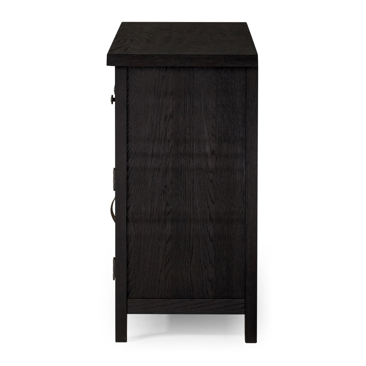 Maven Lane Felix Rustic Large Wooden Sideboard, Accent Buffet Server Table with Doors for Kitchen or Living Room in Weathered Black Finish