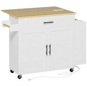 Kitchen Island with Storage & Drop Leaf on Wheels