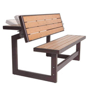 Convertible Bench Table – Faux Wood, Weather-Resistant