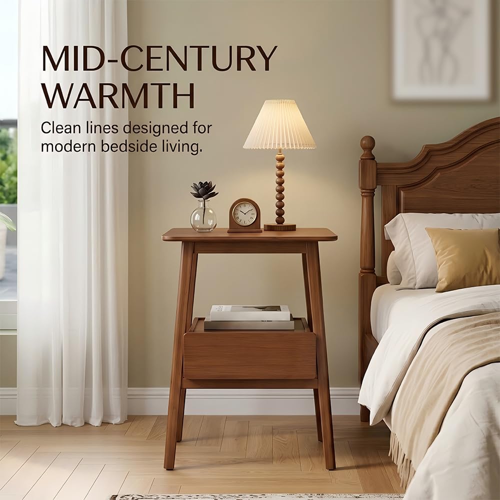 Bamboo Nightstand with Drawer