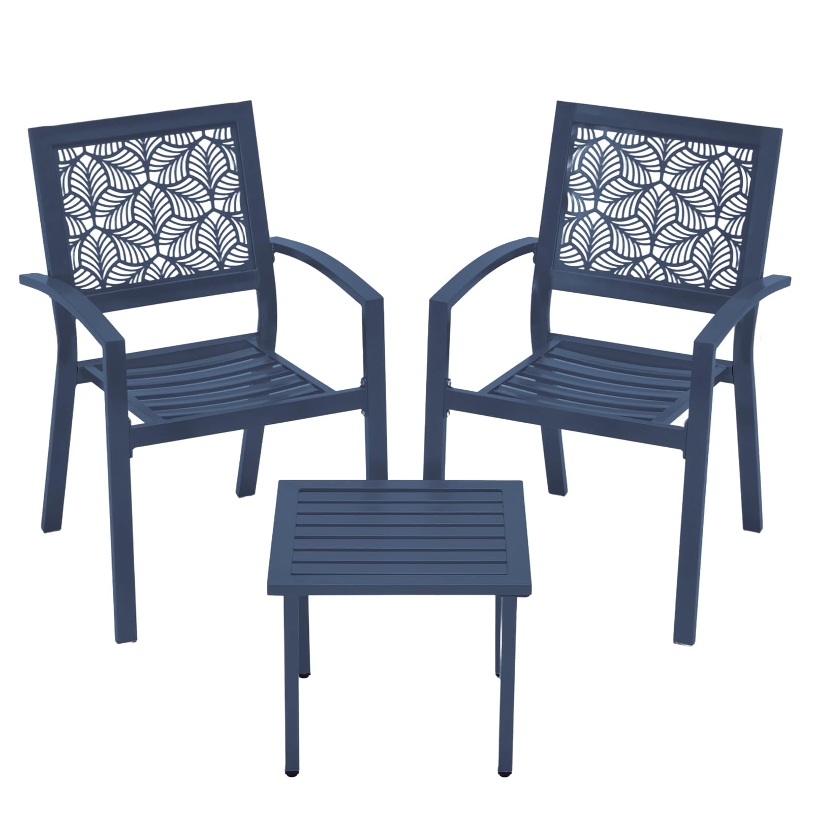 3-Piece Patio Bistro Set with 2 Chairs & Table