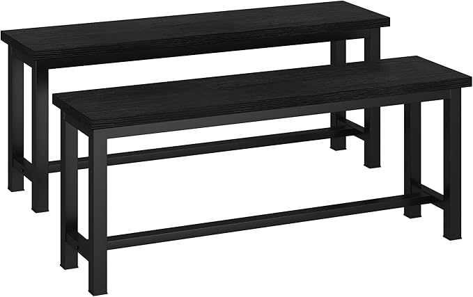 Industrial Wood Dining Bench Set of 2