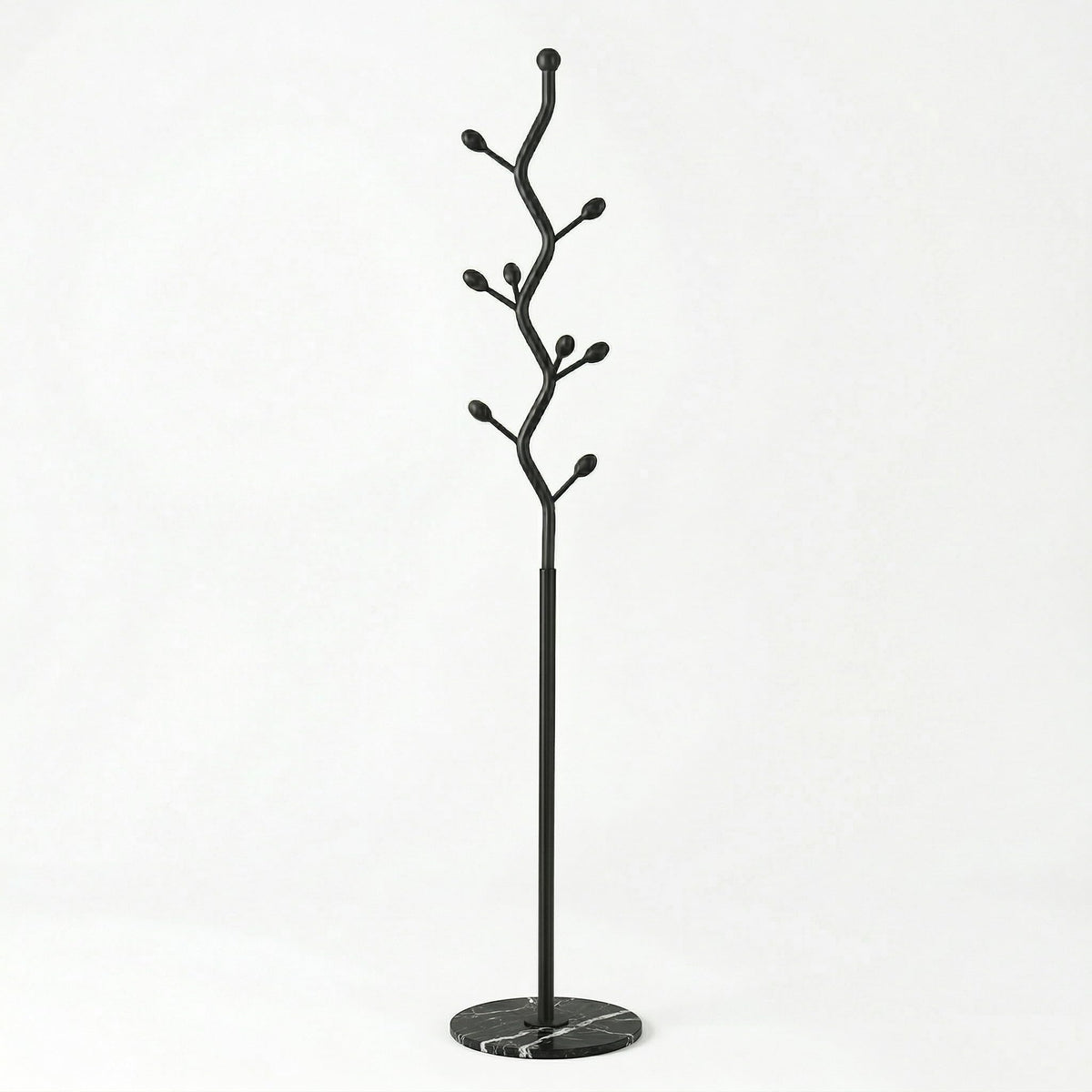9-Hook Marble Base Coat Rack
