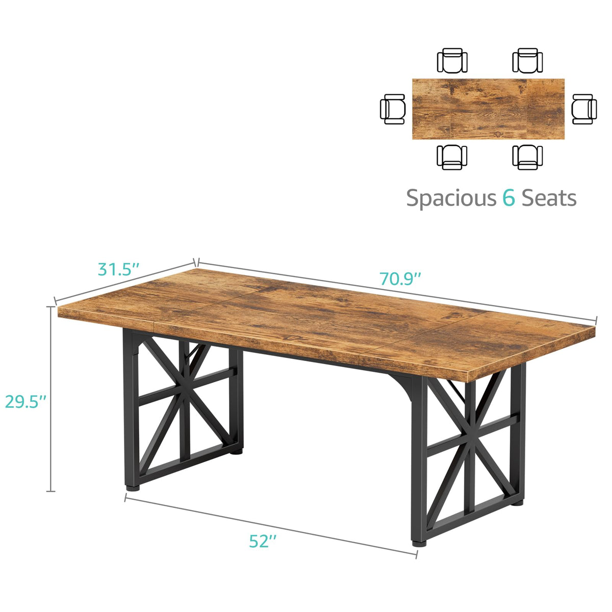 Rustic Brown Executive Desk