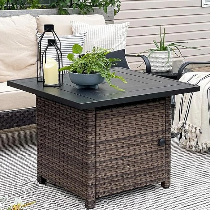 Sophia & William 56 Inch Gas Fire Pit Table,Rectangular Propane Fireplace
