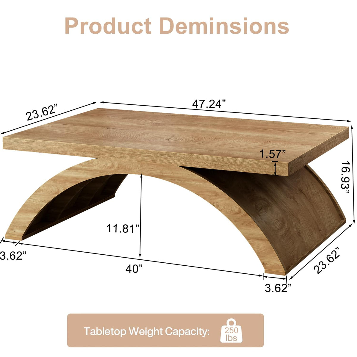 Arched Base Coffee Table
