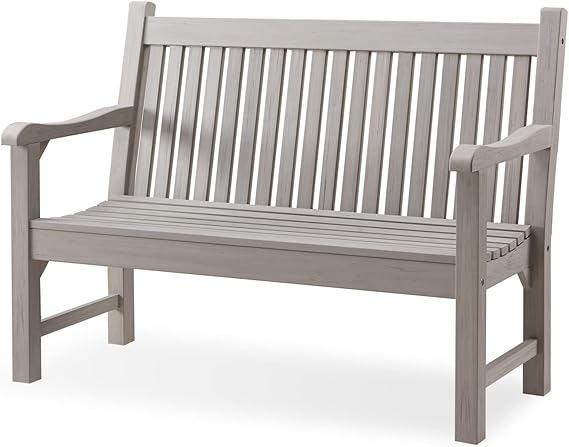 2-Person Outdoor Patio Bench, 700 lbs Capacity, Weatherproof Poly Lumber