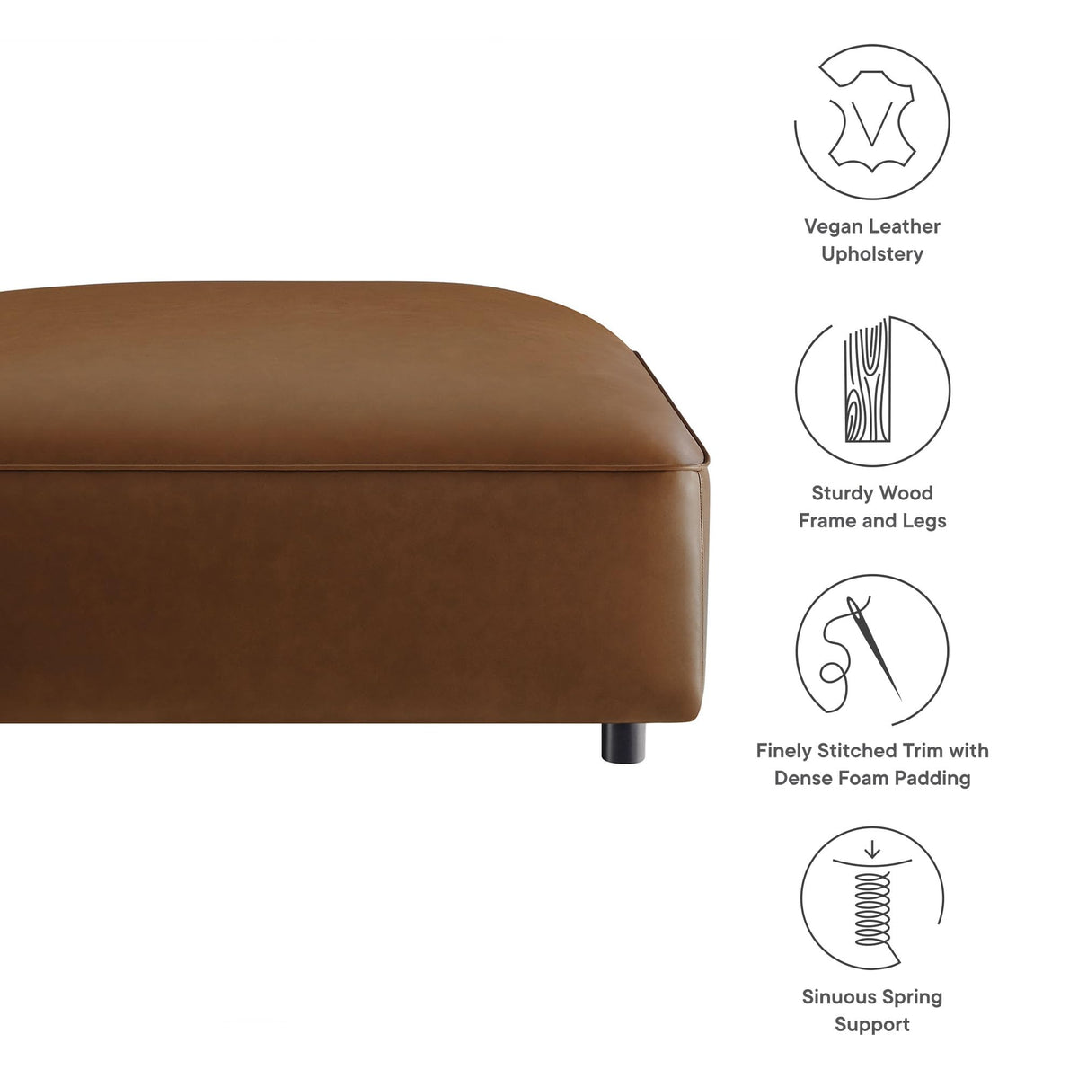Square Vegan Leather Ottoman