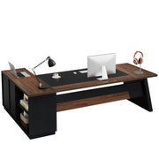 L-Shaped Executive Desk with Drawers & File Cabinet