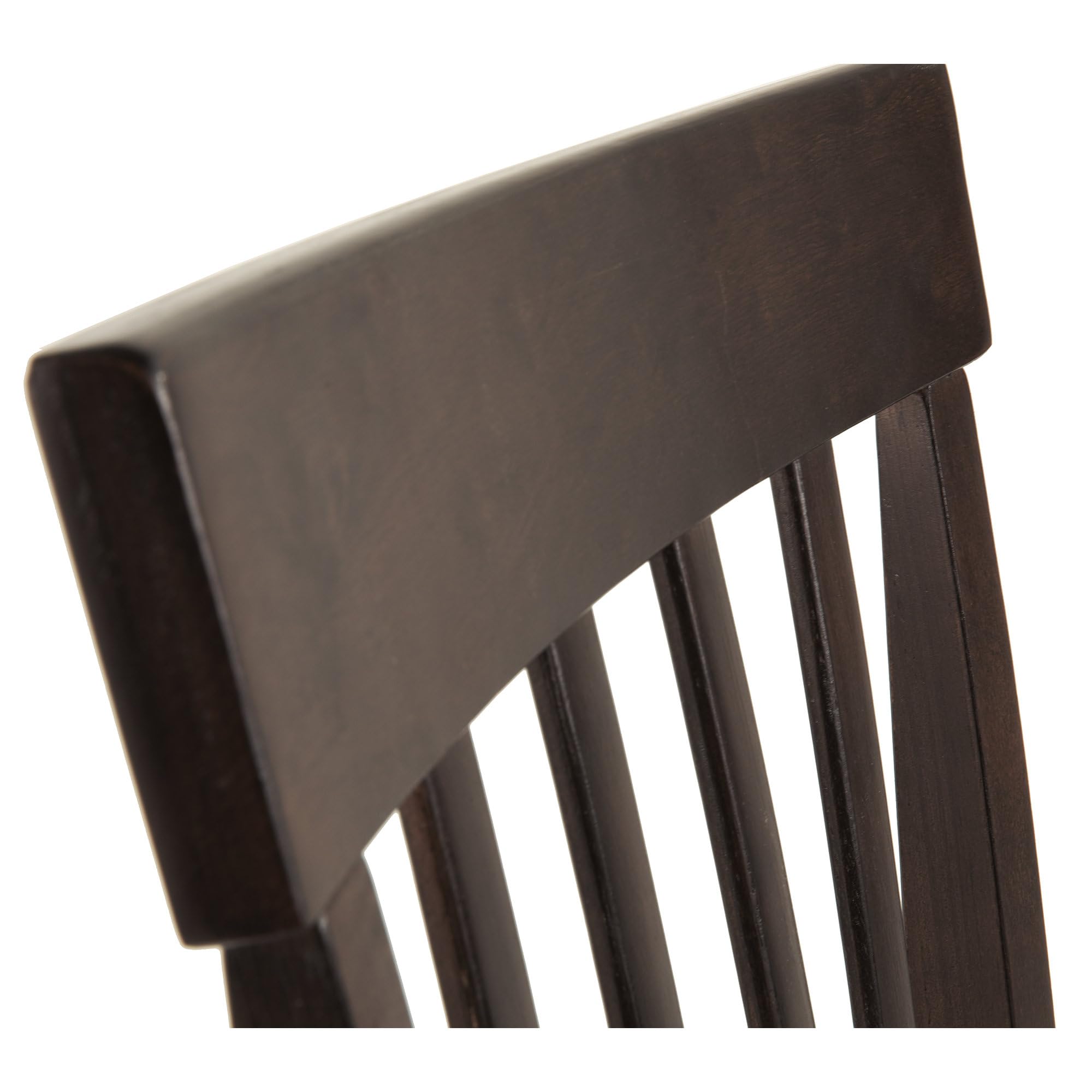 Dark Brown Rake Back Dining Chairs, Set of 2