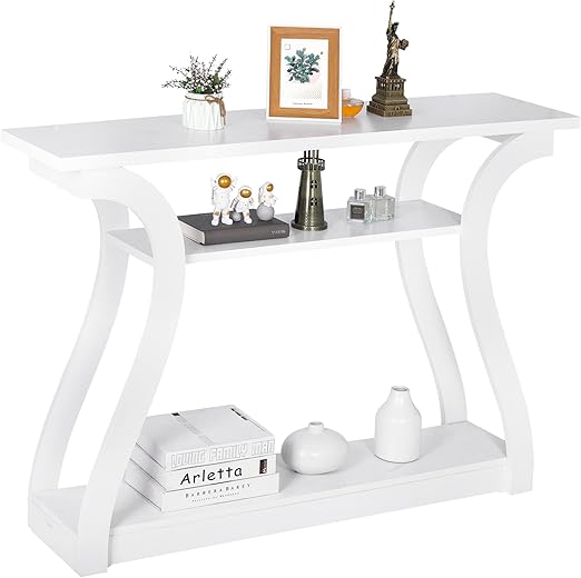 3-Tier Console Table with Curved Legs
