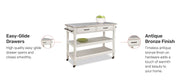 Homestyles General Line Off-White Mobile Kitchen Cart