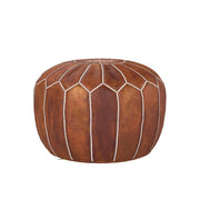 Moroccan Leather Pouf Ottoman Cover