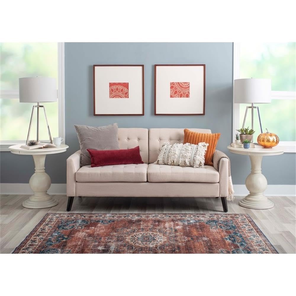 Round Pedestal Accent Table – Cream