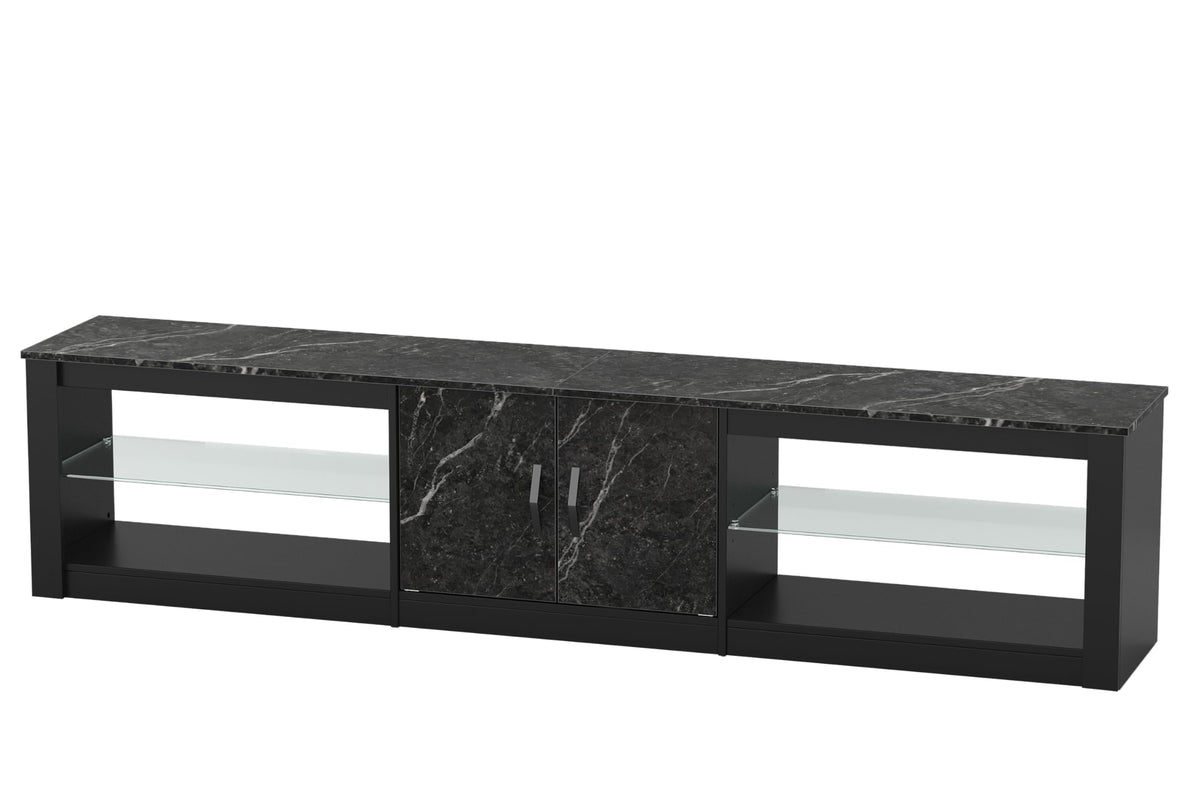 Black Marble LED TV Stand