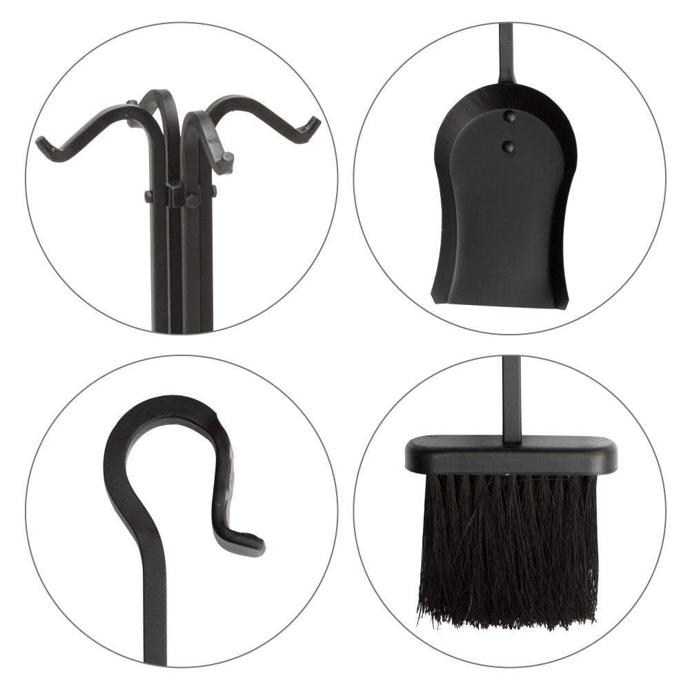 5-Piece Wrought Iron Fireplace Tool Set