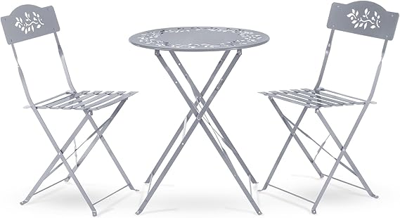 3-Piece Bistro Set – Folding Table & 2 Chairs