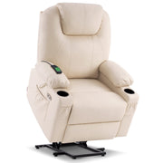 Power Lift Recliner Chair with Heat & Massage – Dual Motor, Lay Flat, Large