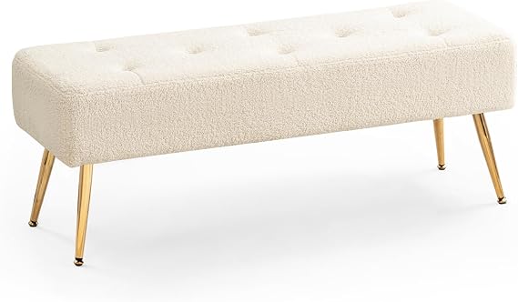 Black Velvet Bench with Gold Legs