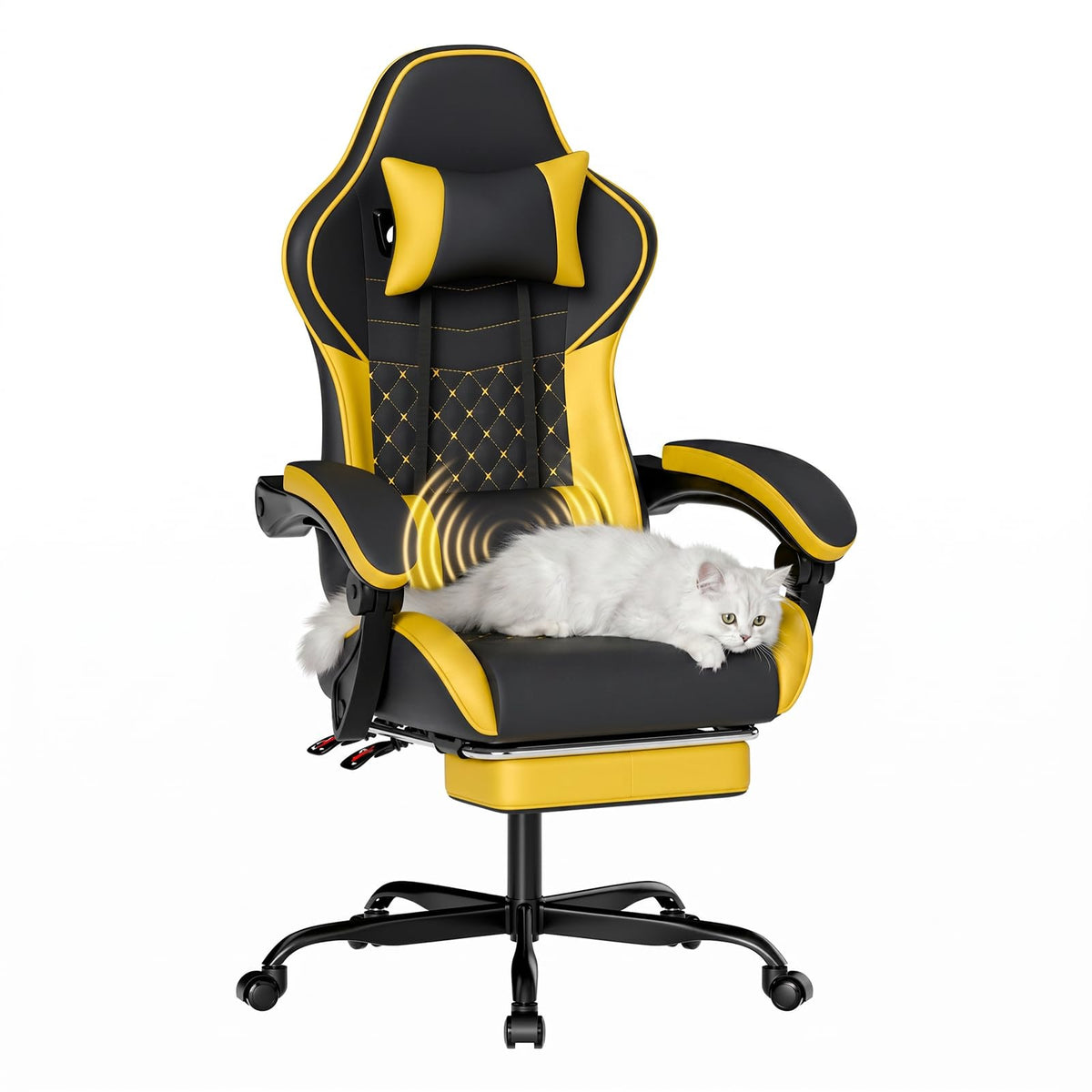 Ergonomic Video Gaming Chair Blackyellow