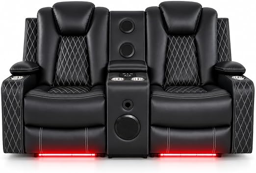 White Power Reclining Loveseat